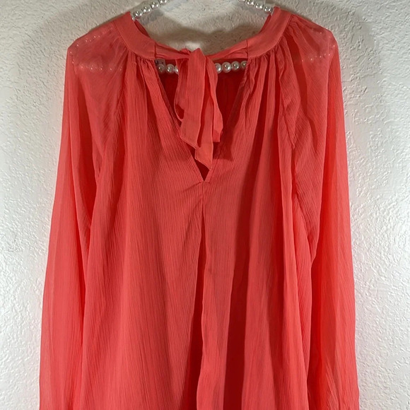 OLD NAVY Shirred Mock-Neck Tie-Back Blouse Size 2XL NEW - Picture 8 of 16